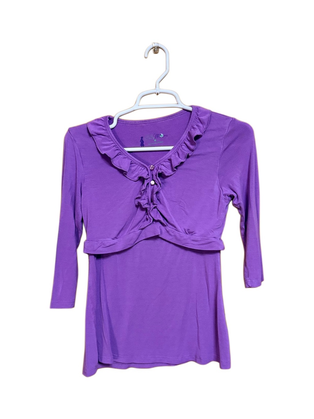 💜 Chic Purple Maternity Babydoll Top | Lightweight Stretch | Size M 💜